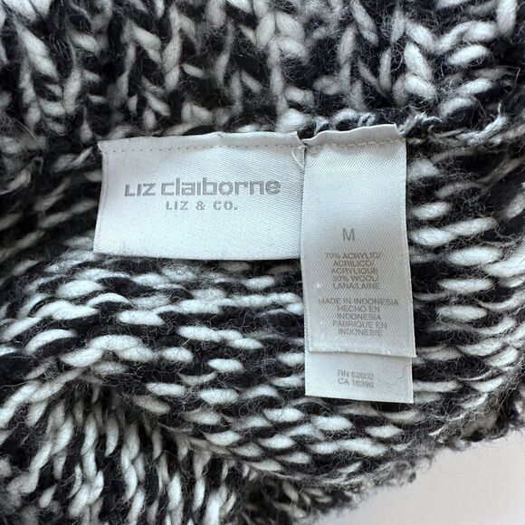 Liz Claiborne Chunky Knit Sweater Marled Pullover Wool Blend Size Medium Y2K - Picture 10 of 16